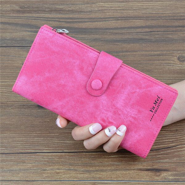 Mujeres Denim Long Wallet Hasp Purse 10 Tarjetero 5.5 Pulgada Bolsas De Teléfono Para Iphone Huawei