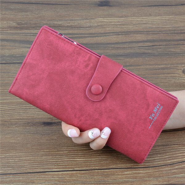 Mujeres Denim Long Wallet Hasp Purse 10 Tarjetero 5.5 Pulgada Bolsas De Teléfono Para Iphone Huawei