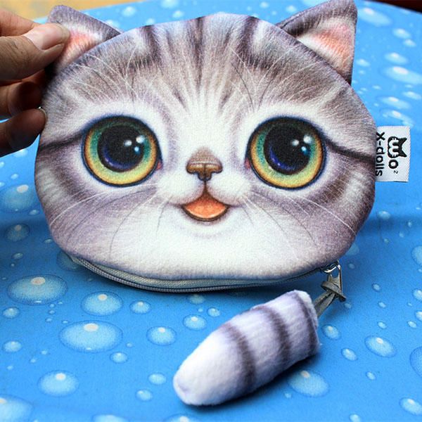 Mujeres Lindo Gato Billetera Monedero Moda Mini Bolso Monedero