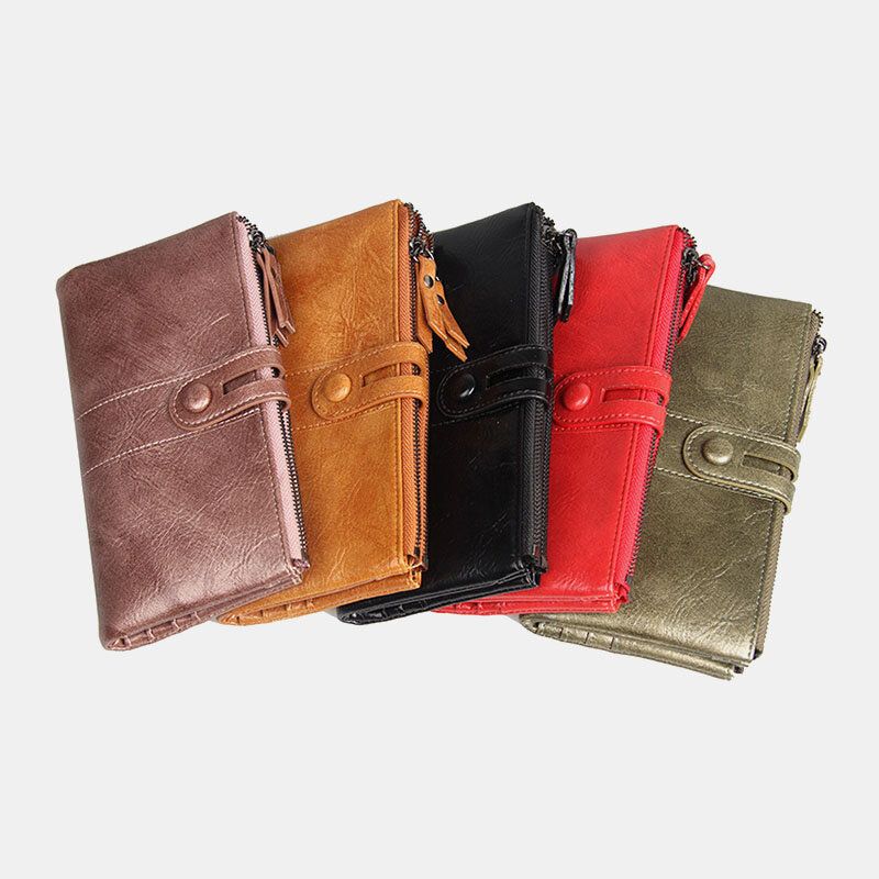 Mujeres Multi-ranuras 12 Ranuras Para Tarjetas Cremallera Bifold 6.3inch Phone Long Wallet