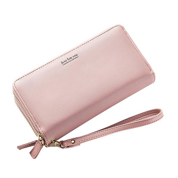 Mujeres Pure Color Long Walllet Tarjetero Bolsa De Teléfono Monedero