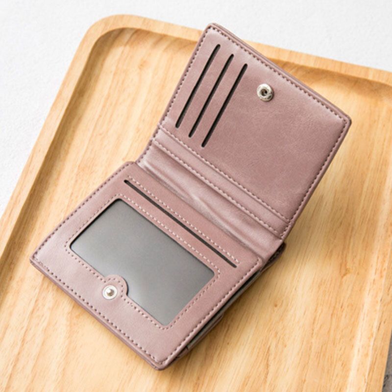 Mujeres Retro Mni Bifold Bifold Multi-card Slot Tarjetero Cartera