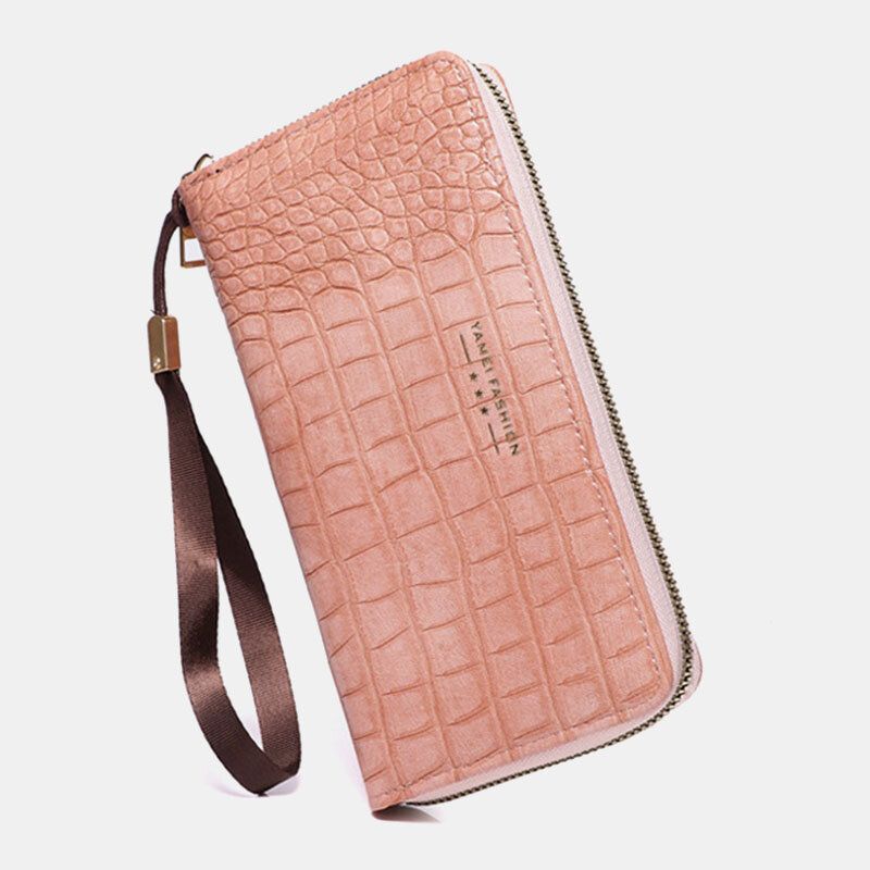 Patrón De Cocodrilo De Cuero De Imitación Para Mujer Casual Multi-ranura 6.3 Pulgadas Bolsa De Teléfono Cartera De Embrague Cartera