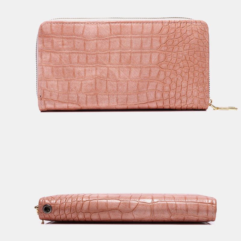 Patrón De Cocodrilo De Cuero De Imitación Para Mujer Casual Multi-ranura 6.3 Pulgadas Bolsa De Teléfono Cartera De Embrague Cartera