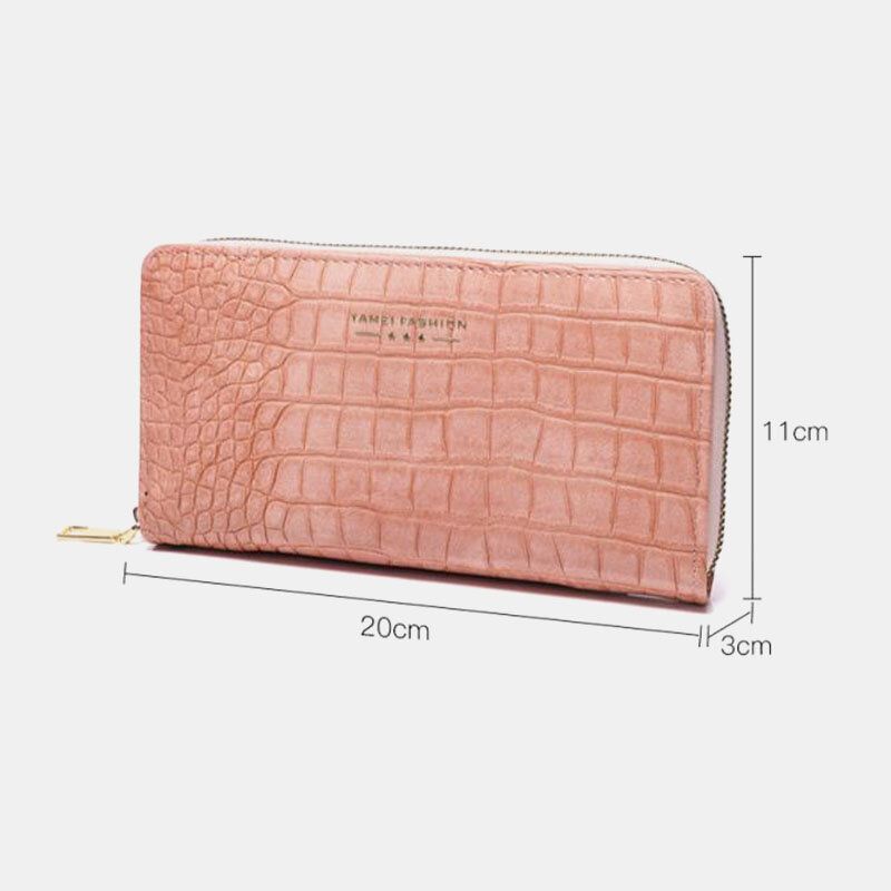 Patrón De Cocodrilo De Cuero De Imitación Para Mujer Casual Multi-ranura 6.3 Pulgadas Bolsa De Teléfono Cartera De Embrague Cartera