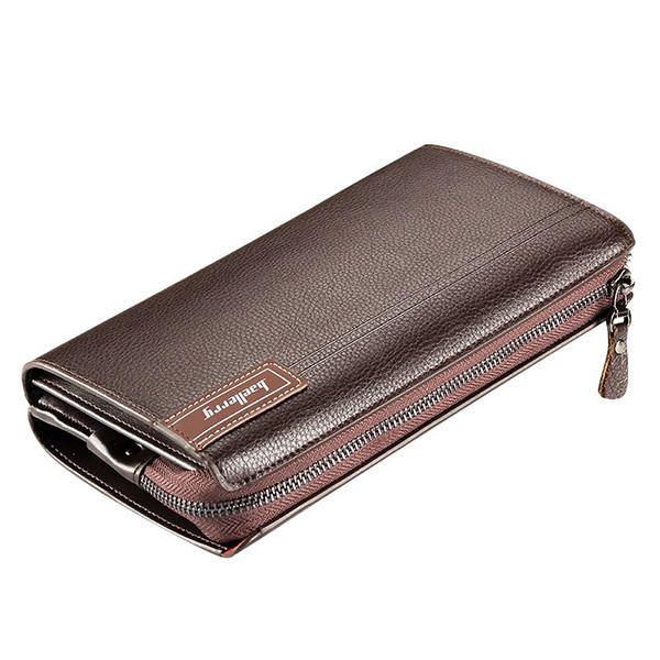 Pu Business Casual Zipper Clutch Bag 4 Cash Pockets Billetera Para Hombres