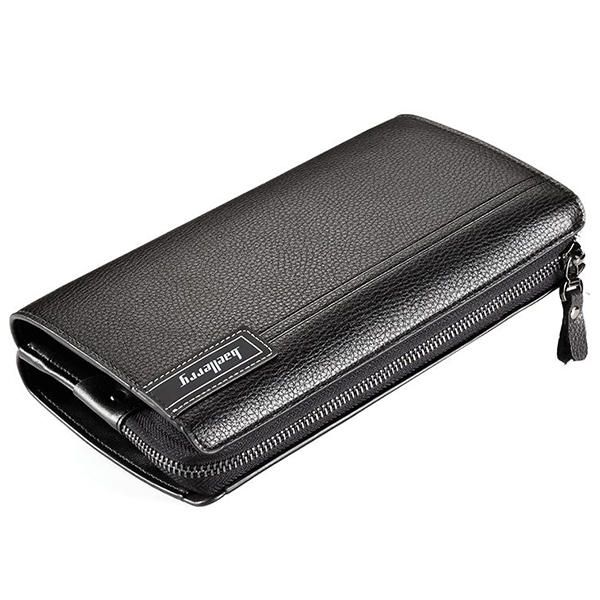 Pu Business Casual Zipper Clutch Bag 4 Cash Pockets Billetera Para Hombres