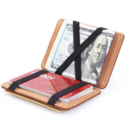 Pu Money Card Clip Magic Wallet Casual Embrague Bus Card Bag