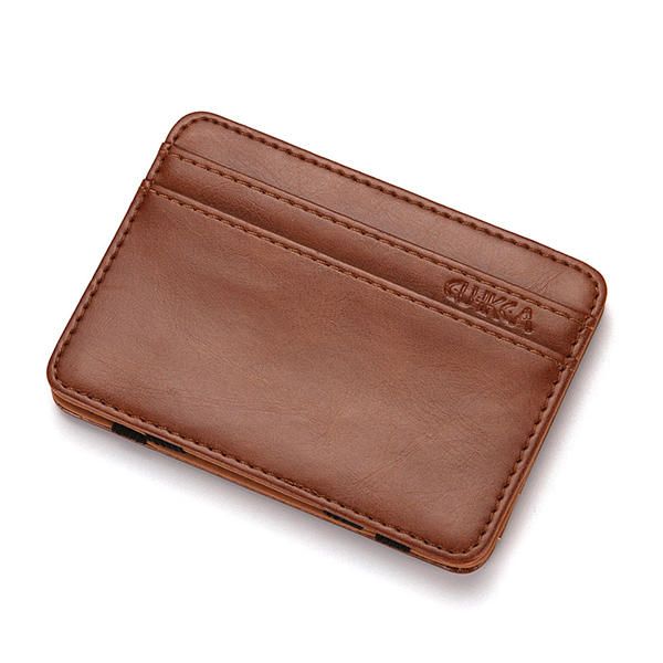 Pu Money Card Clip Magic Wallet Casual Embrague Bus Card Bag