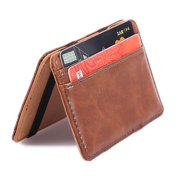 Pu Money Card Clip Magic Wallet Casual Embrague Bus Card Bag