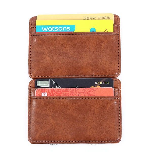 Pu Money Card Clip Magic Wallet Casual Embrague Bus Card Bag