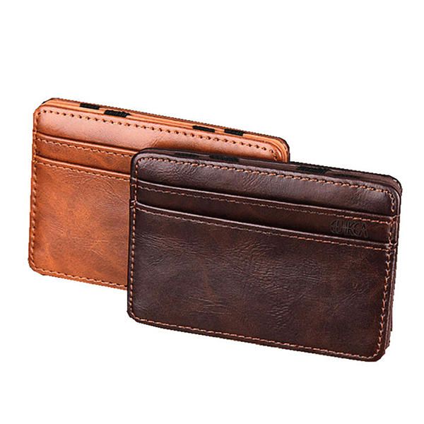 Pu Money Card Clip Magic Wallet Casual Embrague Bus Card Bag