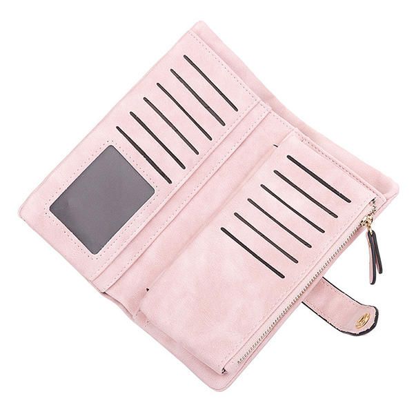 Retro Matte Buckle Ladies Wallet Billetera Titular De La Tarjeta Monedero