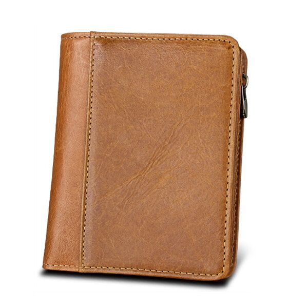 Rfid Blocking Hombre Bifold Wallet Cuero Genuino Vintage Slim Card Holder Money Bag