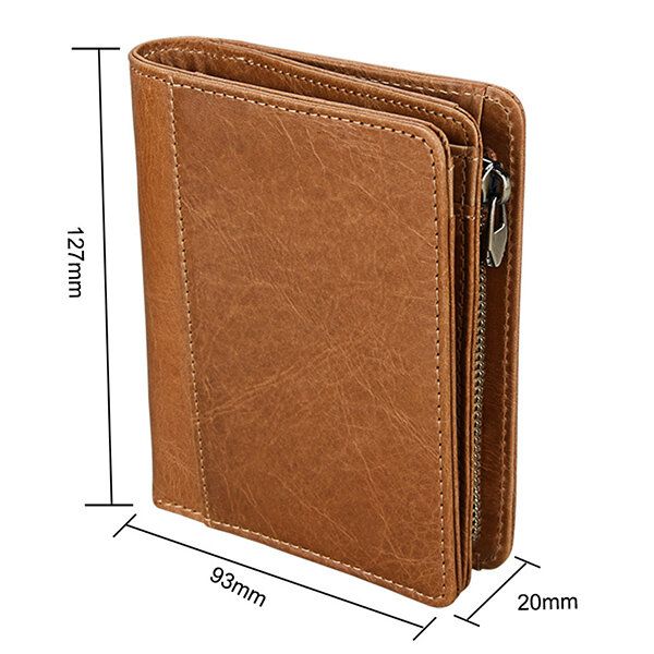 Rfid Blocking Hombre Bifold Wallet Cuero Genuino Vintage Slim Card Holder Money Bag