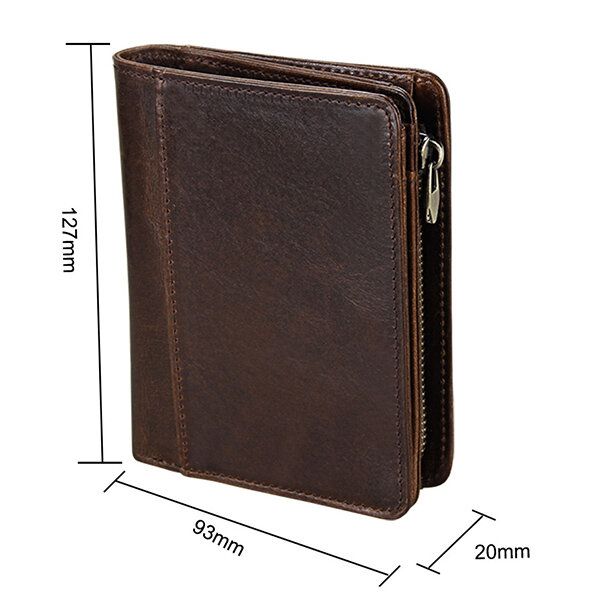 Rfid Blocking Hombre Bifold Wallet Cuero Genuino Vintage Slim Card Holder Money Bag