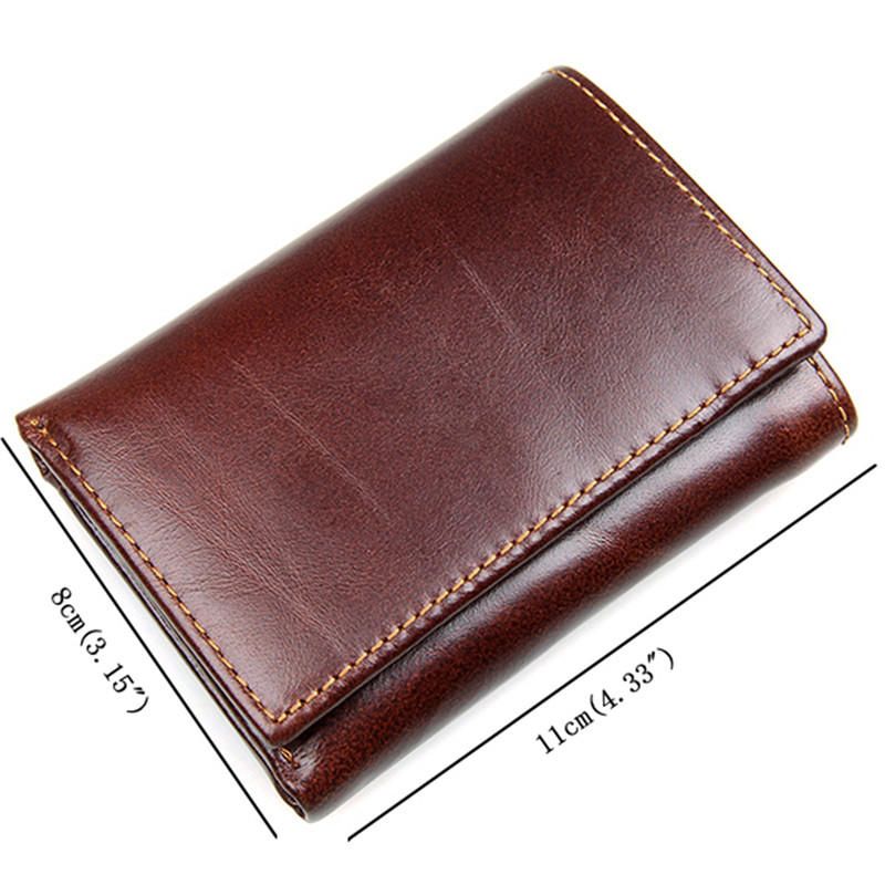 Rfid Bloqueo De Cuero Genuino Ranuras Para Tarjetas Múltiples Vintage Cartera Triple Para Hombres