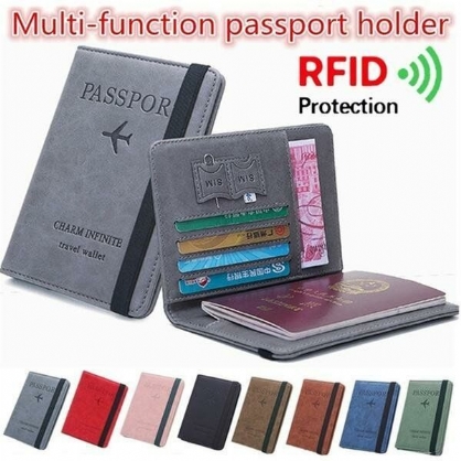 Rfid Bloqueo De Viaje Ranuras Para Tarjetas Multifuncionales Bolsa De Almacenamiento De Pasaportes Cartera