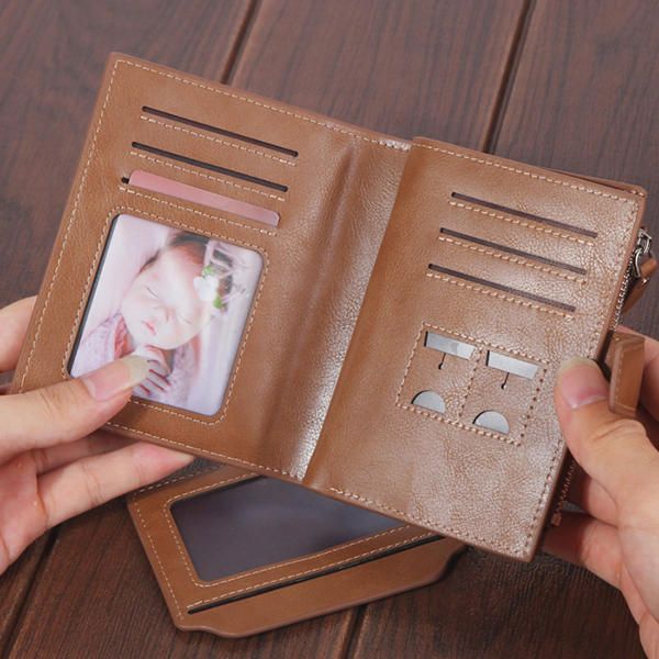 Tarjetero Personalizado Retro De Piel Sintética Para Hombre