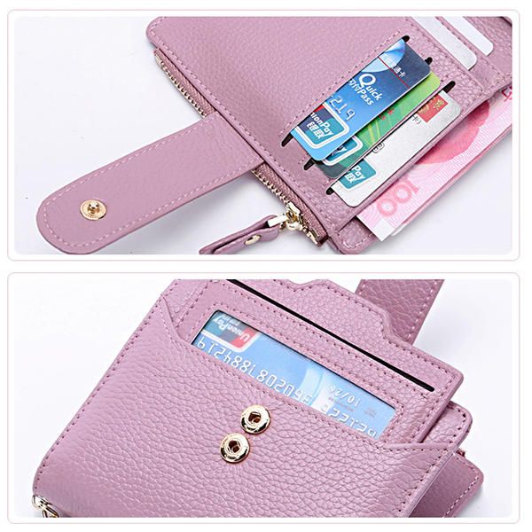 Tassel Leather Genuine Multi Slot Small Wallet Tarjetero Monedero Para Mujer