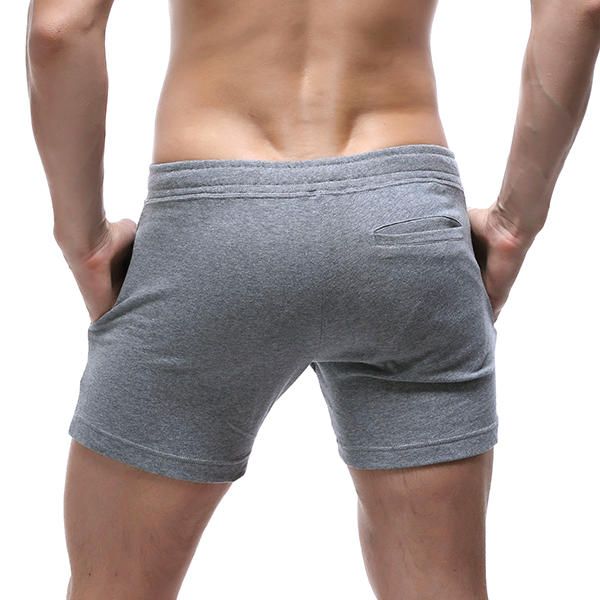 100% Algodón Para Hombre Pantalones Cortos Que Absorben La Humedad Ropa De Hogar Pantalones Cortos De Color Sólido