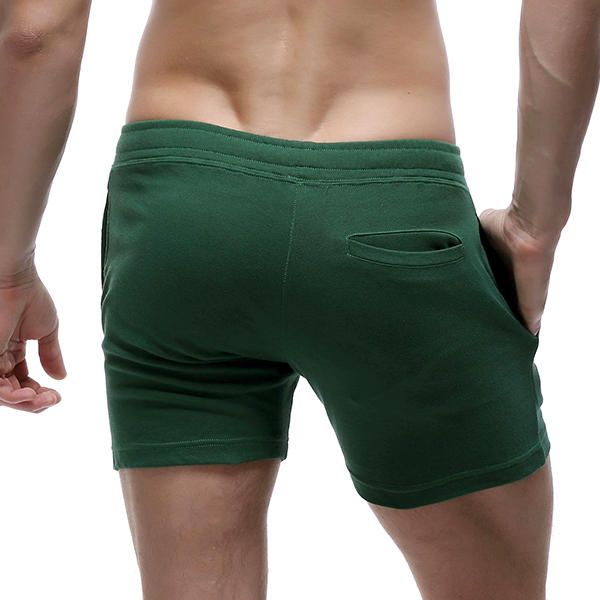 100% Algodón Para Hombre Pantalones Cortos Que Absorben La Humedad Ropa De Hogar Pantalones Cortos De Color Sólido