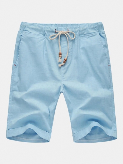 8 Colores Para Hombre Pantalones Cortos De Cintura Elástica De Ocio Pantalones Cortos Deportivos De Playa De Color Puro