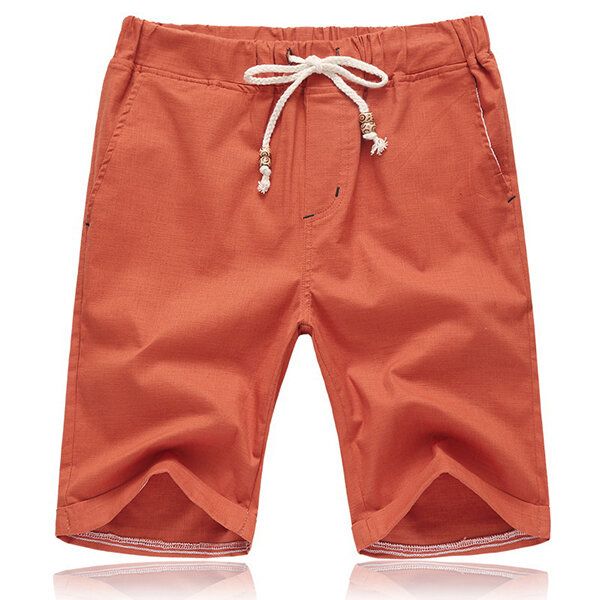 8 Colores Para Hombre Pantalones Cortos De Cintura Elástica De Ocio Pantalones Cortos Deportivos De Playa De Color Puro