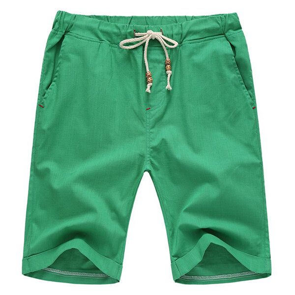 8 Colores Para Hombre Pantalones Cortos De Cintura Elástica De Ocio Pantalones Cortos Deportivos De Playa De Color Puro