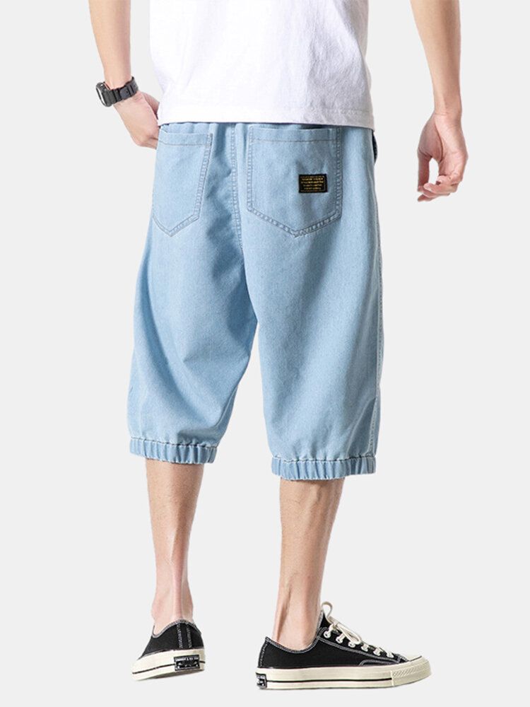 Jeans Casuales Con Cordón De Múltiples Bolsillos Para Hombre