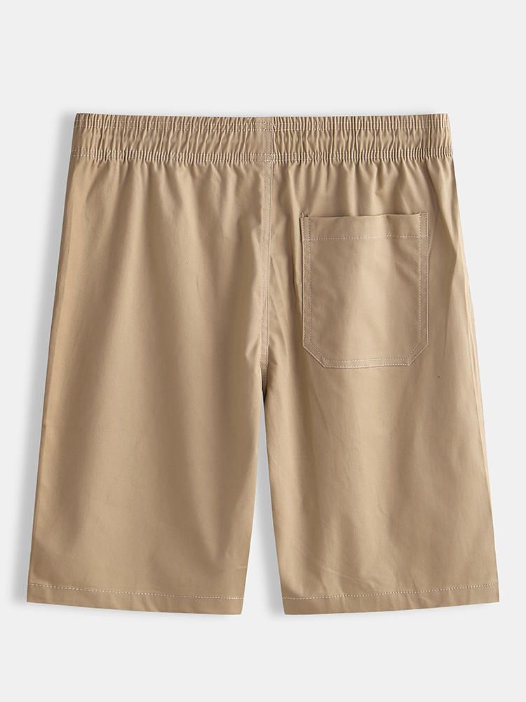 Monos De Verano Para Hombre Pantalones Cortos De Algodón Casuales De Cinco Puntos Elásticos