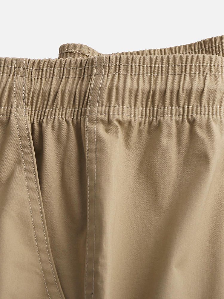 Monos De Verano Para Hombre Pantalones Cortos De Algodón Casuales De Cinco Puntos Elásticos