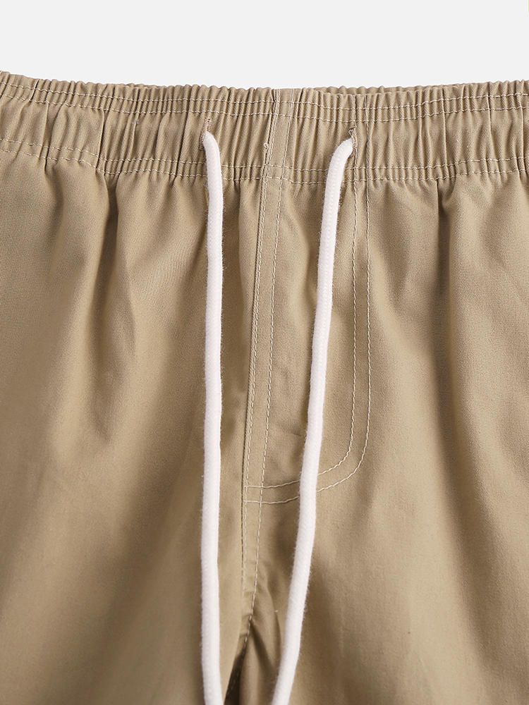 Monos De Verano Para Hombre Pantalones Cortos De Algodón Casuales De Cinco Puntos Elásticos