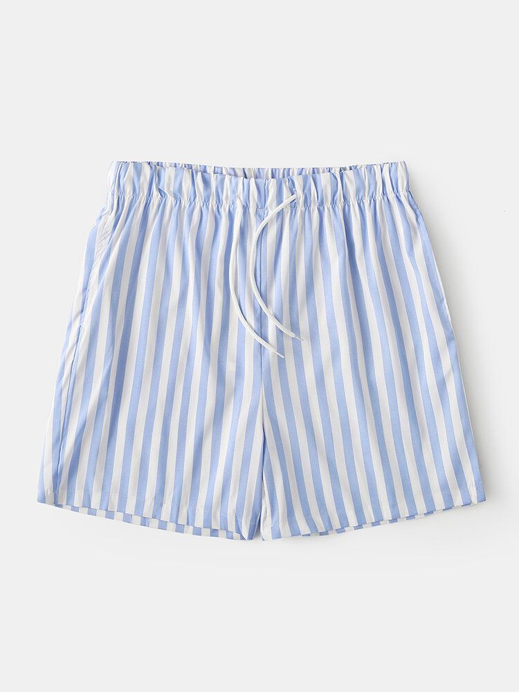 Pantalones Cortos A Rayas Casuales Ligeros Para Hombre Bañadores Con Cordón Pantalones Cortos Transpirables De Verano