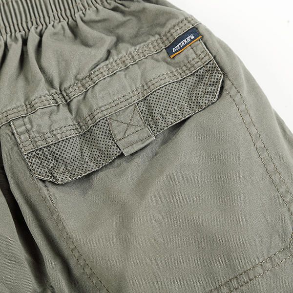 Pantalones Cortos De Algodón Casuales De Corte Holgado De Color Sólido Con Múltiples Bolsillos Y Tallas Grandes De Verano Para Hombre