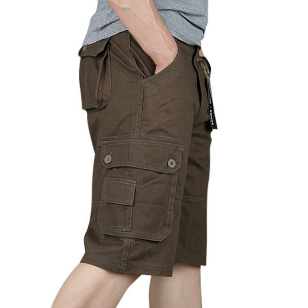 Pantalones Cortos De Algodón De Gran Tamaño Para Hombre Pantalones Cortos De Carga De Lavado De Ocio Con Múltiples Bolsillos De Verano