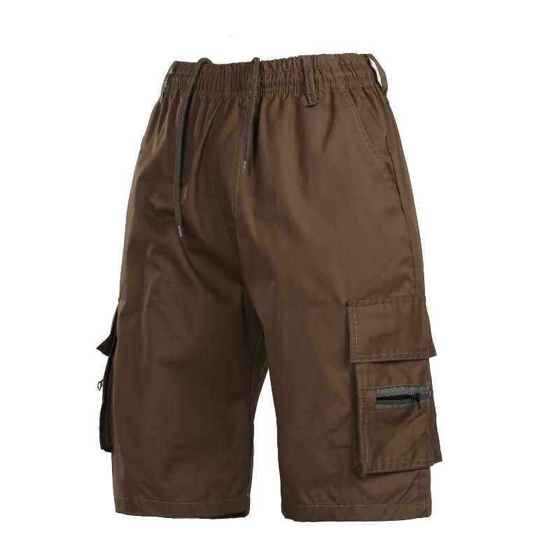 Pantalones Cortos De Algodón Transpirables Informales Multibolsillos De Verano Para Hombre