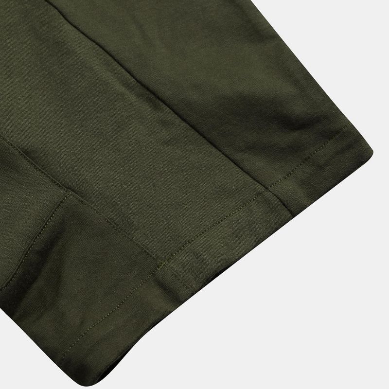 Pantalones Cortos De Algodón Verde Militar Para Hombre Pantalones Con Entrepierna Caída