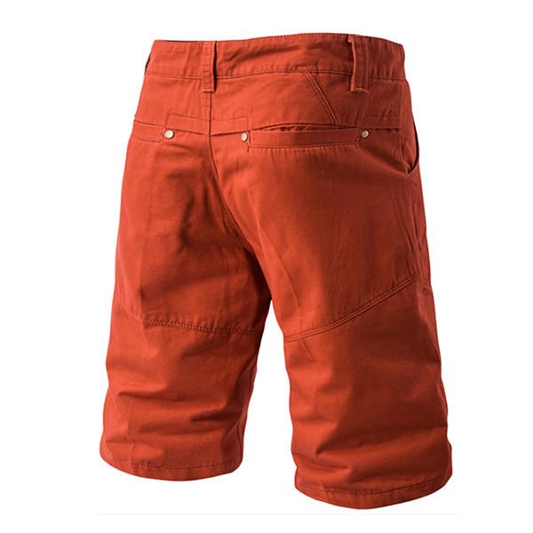 Pantalones Cortos De Carga Casuales Para Hombre De Verano Pantalones De Color Puro Con Múltiples Bolsillos