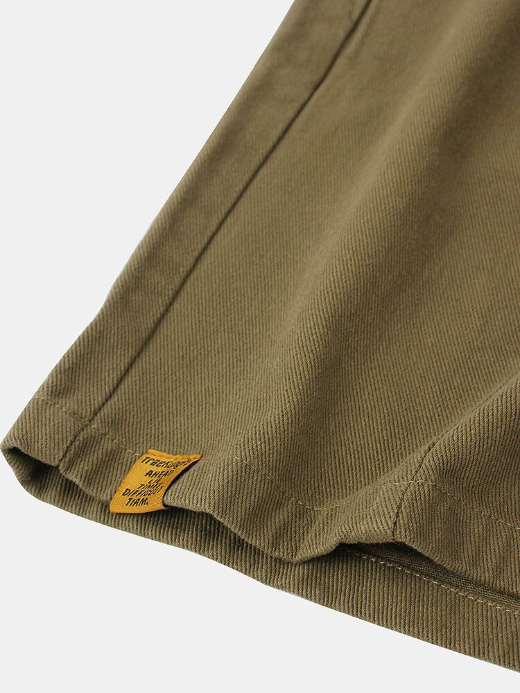 Pantalones Cortos De Carga Con Bolsillos Múltiples Con Cordón De Algodón Casual Para Hombre