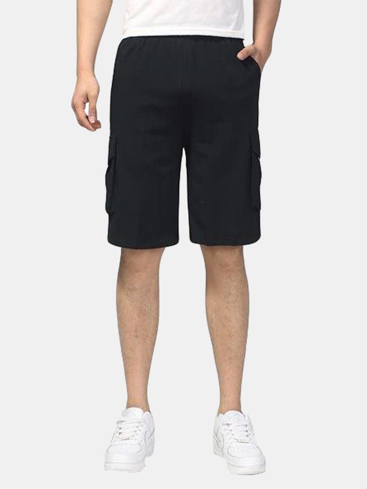 Pantalones Cortos De Carga Con Múltiples Bolsillos Deportivos De Playa Para Hombre Monos Pantalones Cortos De Color Sólido De Gimnasio De Verano Informal