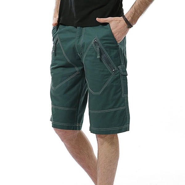 Pantalones Cortos De Carga Informales De Gran Tamaño 30-40 Pantalones Cortos De Verano Con Bolsillos Mulit De Color Sólido Para Hombres Pantalones Cortos Hasta La Rodilla