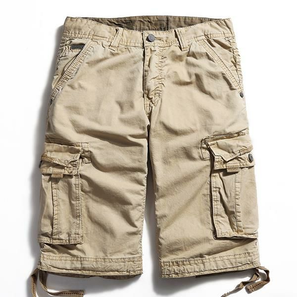 Pantalones Cortos De Carga De Lavado De Algodón Puro De Gran Tamaño Para Exteriores Pantalones Cortos De Hombre Casuales Con Múltiples Bolsillos