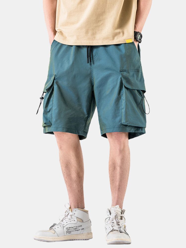 Pantalones Cortos Casuales De Carga Con Cordón De Bolsillo Grande Para Hombre