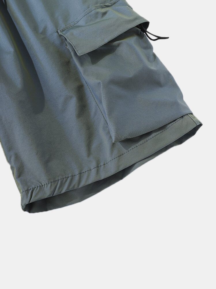 Pantalones Cortos Casuales De Carga Con Cordón De Bolsillo Grande Para Hombre