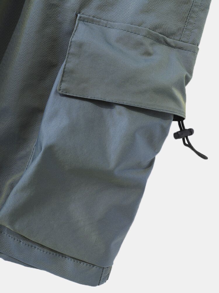 Pantalones Cortos Casuales De Carga Con Cordón De Bolsillo Grande Para Hombre