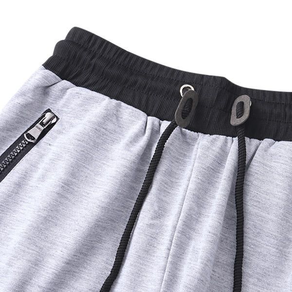 Pantalones Cortos Casuales Con Bolsillo Con Cremallera Y Cintura Elástica Para Hombre