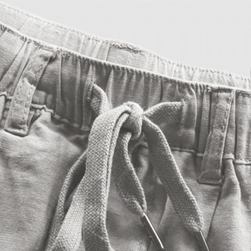 Pantalones Cortos Casuales Con Cordón 100% Algodón De Dos Lados Para Hombre