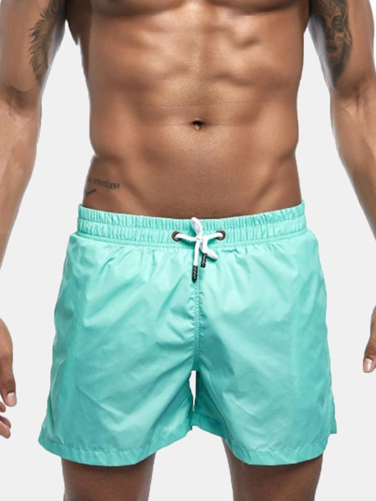 Pantalones Cortos Casuales Finos De Verano De Color Sólido Para Hombre