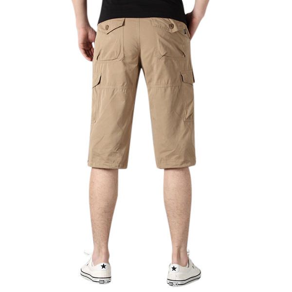 Pantalones Cortos Casuales Hasta La Rodilla Para Hombre Pantalones Cortos De Algodón Al Aire Libre Sueltos De Verano